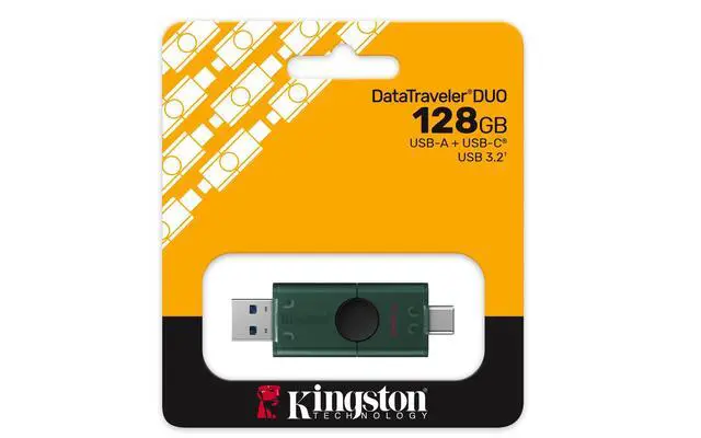 Alt view image 14 of 15 - Kingston DataTraveler Duo 128GB USB 3.2 (Type A + Type C) Gen 1 On-The-Go Flash Drive - 128 GB - USB 3.2 (Gen 1) Type A, USB 3.2 (Gen 1) Type C