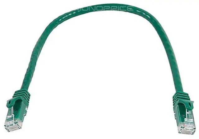 Alt view image 10 of 10 - Monoprice Cat6 Ethernet Patch Cable - 1 Feet - Green | Network Internet Cord - RJ45, Stranded, 550Mhz, UTP, Pure Bare Copper Wire, 24AWG - Flexboot Series