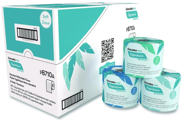 Main image of Signature Bath Tissue Septic Safe 2-Ply White 400 Sheets/Roll 24 Rolls/Carton B710