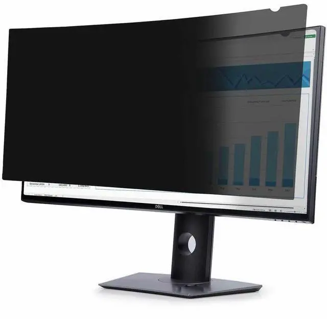 Alt view image 3 of 16 - StarTech Privacy Screen For Dell U3824DW Curved Ultrawide 21:9 Monitor, Double-Sided Filter Matte/Glossy 38C29-PRIVACY-SCREEN