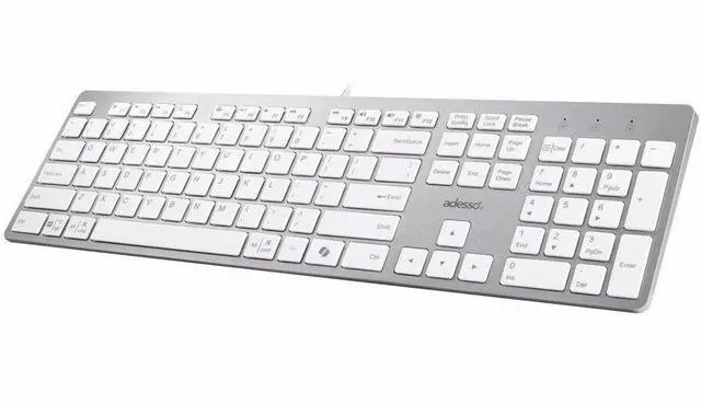 Main image of Adesso AKB-730UW Scissor Switch Keyboard with Copilot AI Hotkey AKB-730UW, White