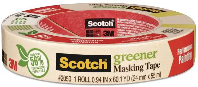 Main image of 3M Scotch Greener Masking Tape 2050 3" Core 0.94" x 60 yds Beige 205024A