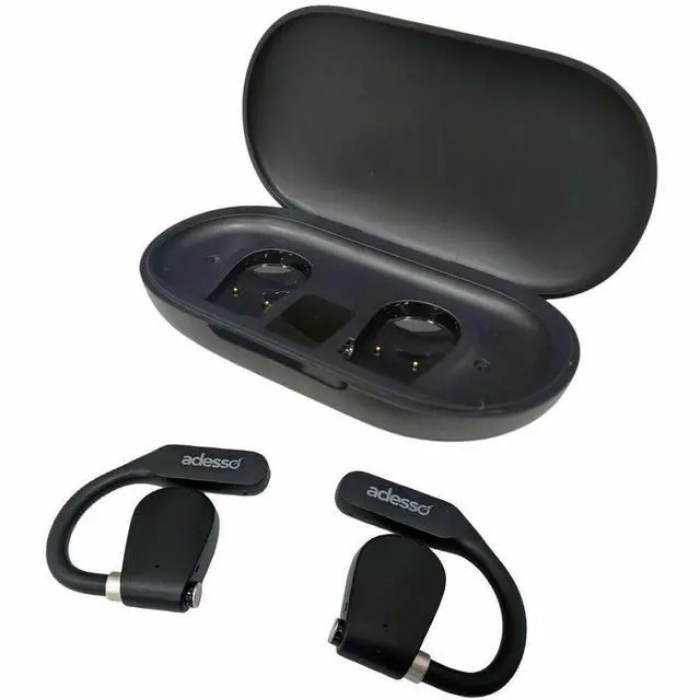 Alt view image 9 of 16 - Adesso Xtream T4 Wireless Headphones Open-Ear Bluetooth Earbuds with Charging Case XTREAMT4