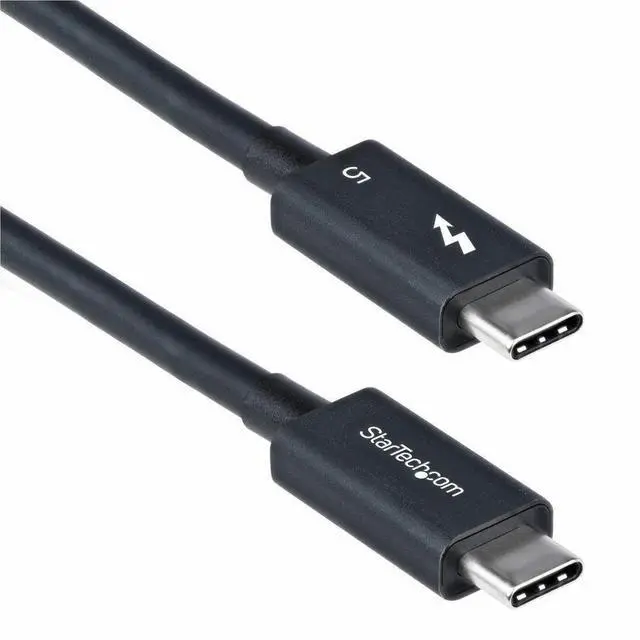 Alt view image 4 of 17 - StarTech 3ft (1m) Thunderbolt 5 Cable, 80Gbps/Up to 120Gbps, 240W PD, 8K 60Hz Video, Certified Thunderbolt Cable - Compatible w/Thunderbolt 4/USB4/USB-C - TBLT5MM1M240W