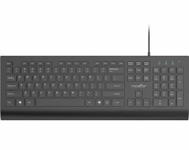 Alt view image 9 of 9 - Rocstor Premium K10 USB Wired Keyboard - 104 Key Function - Cable Connectivity - USB Type A Interface - 104 Key - Windows 11, Windows 10, Windows 8.1, Windows 8, Windows 7, Windows Vista, Windows XP,