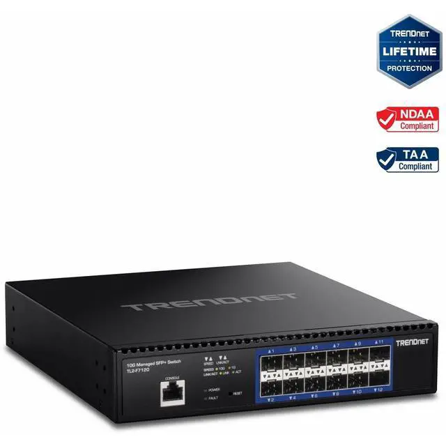 Alt view image 7 of 14 - TRENDnet TL2-F7120, 12-Port 10G Layer 2 Managed SFP+ Switch