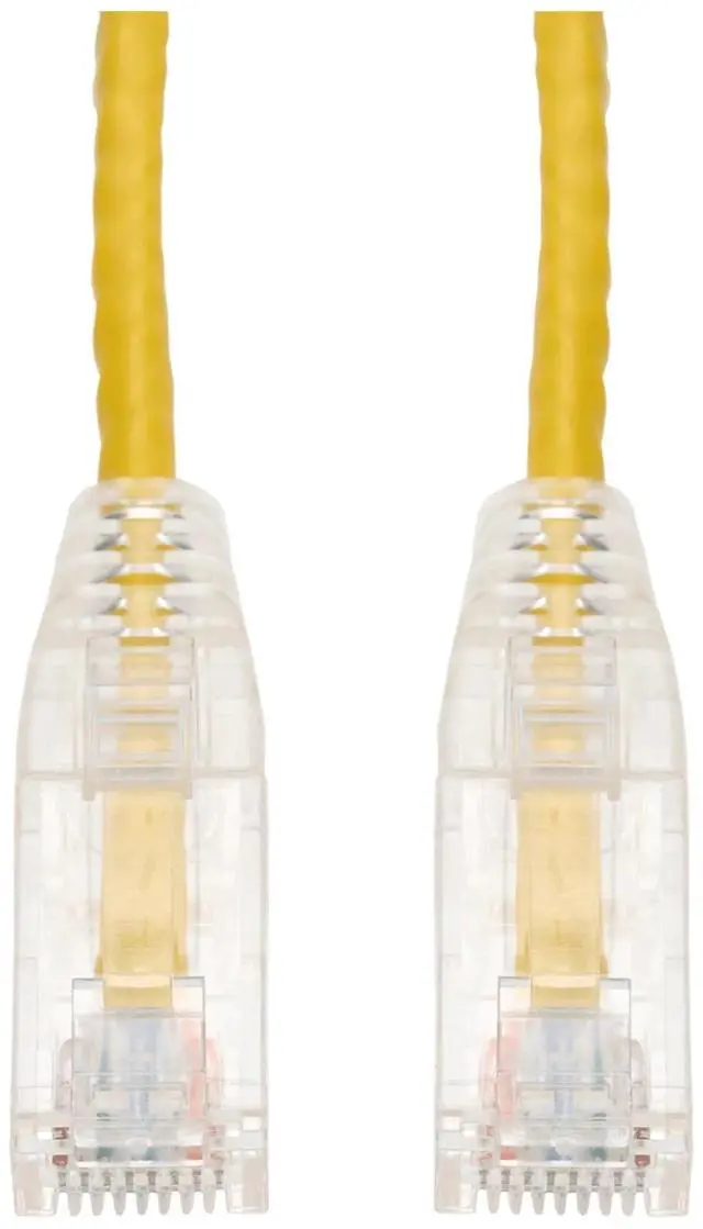 Alt view image 4 of 4 - AddOn 3ft Yellow CAT 6A Slim PVC Ethernet Cable Snagless Clear-Claw RJ-45 M/M