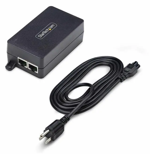 Alt view image 7 of 7 - StarTech.com 1-Port Gigabit PoE+ Injector, 10M/100M/1G Ethernet, PoE/PoE+ (802.3af/802.3at), 30W Power Budget, Wall Mountable, Unmanaged - AF211C-POE-INJECTOR