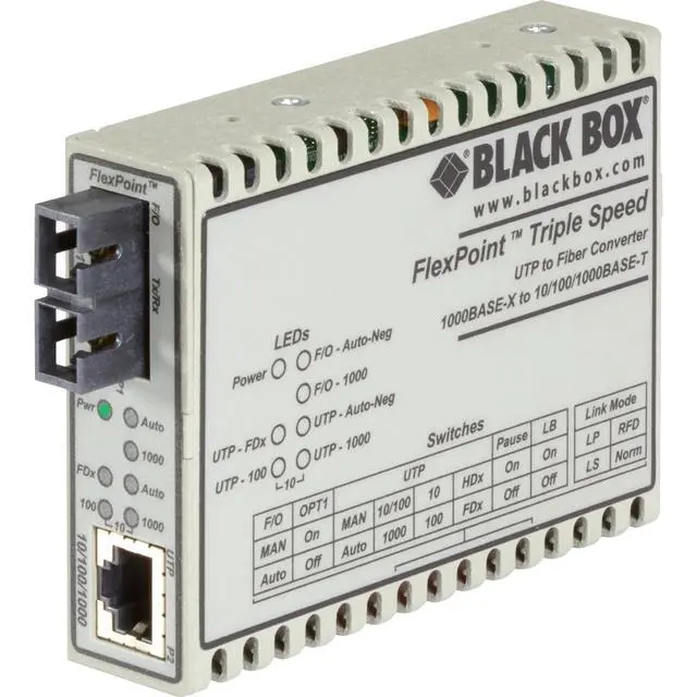 Alt view image 3 of 3 - Black Box FlexPoint LMC1017A-MMSC Transceiver/Media Converter