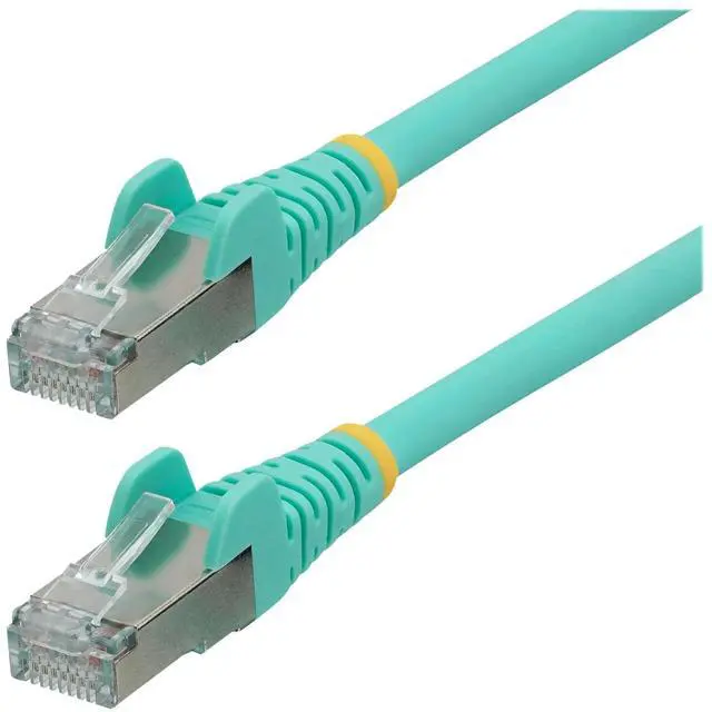 Alt view image 6 of 7 - StarTech 12ft CAT6a Snagless S/FTP Ethernet Cable Aqua NLAQ12FCAT6APATCH