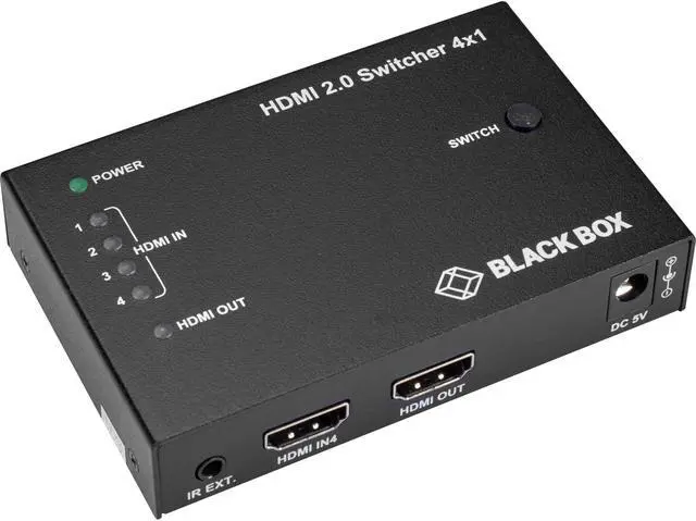 Alt view image 5 of 7 - Black Box HDMI 2.0 4K Video Switch 4x1