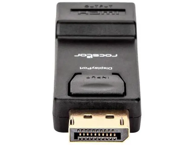 Alt view image 6 of 7 - Rocstor Y10A170-B1 Displayport To Hdmi Adapter M/F Gold Plated Connectors Black