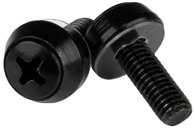 Alt view image 5 of 5 - StarTech.com M6 x 12mm - Screws - 100 Pack, Black - M6 Mounting Screws for Server Rack & Cabinet - Mounting Screw - 0.47" - Steel - Black - 1 Pack