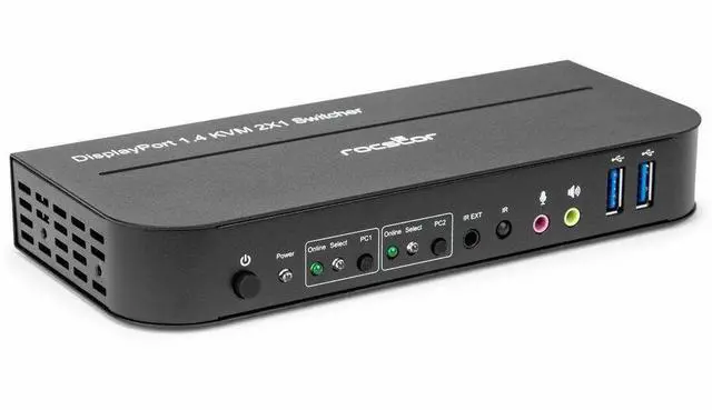 Alt view image 9 of 11 - Rocstor Solid KVM SK05 DisplayPort 1.4 and USB 3.0 2?1 KVM Switch - 4K - 4096 x 2160 - 6 x USB - USB 2.0 - 3 x DisplayPort