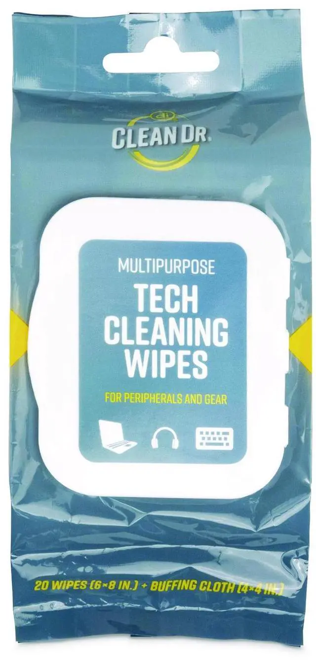 Main image of ScreenDr Device and Screen Cleaning Wipes 6.88" x 3.9" Unscented White/Gray 20/Pack 32566