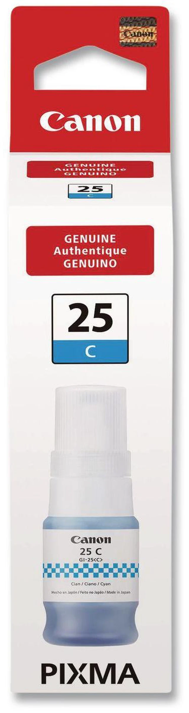 Alt view image 2 of 9 - Canon GI-25 Genuine Cyan Ink Bottle, Compatible with Megatank GX2020, and GX1020 Printers