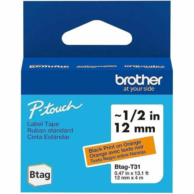 Main image of P-touch BTAG-T31 Black on Orange Label Tape