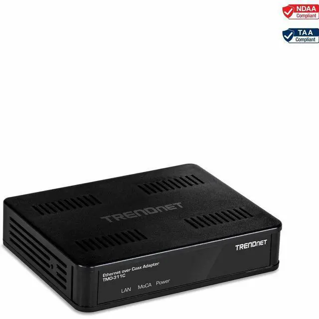 Alt view image 8 of 12 - TRENDnet Ethernet Over Coax Adapter, Backward Compatible with MoCA 2.0, Gigabit LAN Port, Supports Net Throughput Up to 1Gbps, Supports Up to 16 Nodes On One Network, Black, TMO-311C