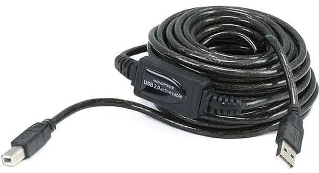 Alt view image 10 of 16 - Monoprice USB 2.0 Cable - 33 Feet - Black | USB Type-A to USB Type -B, Active, 28/24AWG For Scanners, Printers, Digital Camera