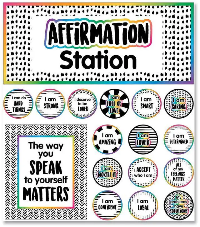 Main image of Motivational Bulletin Board Sets Affirmation Station 13.8" x 16" Multicolor 32/Set 110569