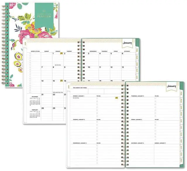 Main image of Blue Sky Day Designer Weekly/Monthly Planner 8x5 White/Floral 2026 BLS103619