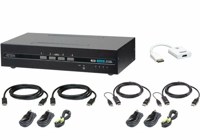 Main image of ATEN 4-Port USB DisplayPort/HDMI Dual Display Universal Secure KVM Switch Kit PSD PP v4.0 Compliant