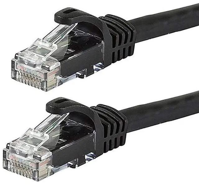 Alt view image 15 of 20 - Monoprice Cat6 Ethernet Patch Cable - 2 Feet - Black | Network Internet Cord - RJ45, Stranded, 550Mhz, UTP, Pure Bare Copper Wire, 24AWG - Flexboot Series