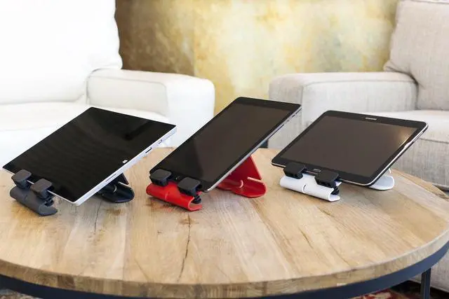 Alt view image 9 of 10 - Heckler Design @Rest - Universal Tablet Stand - 3.2" Height x 4.8" Width x 6.5" Depth - Steel - Gray, Black - Sturdy