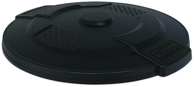 Main image of Utility Trash Can Lid for 32 gal Trash Can 22.22" Diameter x 3" Black TCU32GLIDD