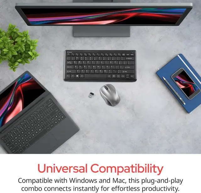 Alt view image 2 of 7 - Verbatim Silent Wireless Compact Keyboard and Mouse Combo