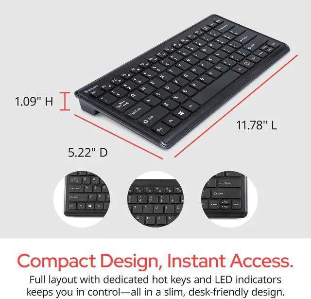 Alt view image 3 of 7 - Verbatim Silent Wireless Compact Keyboard and Mouse Combo