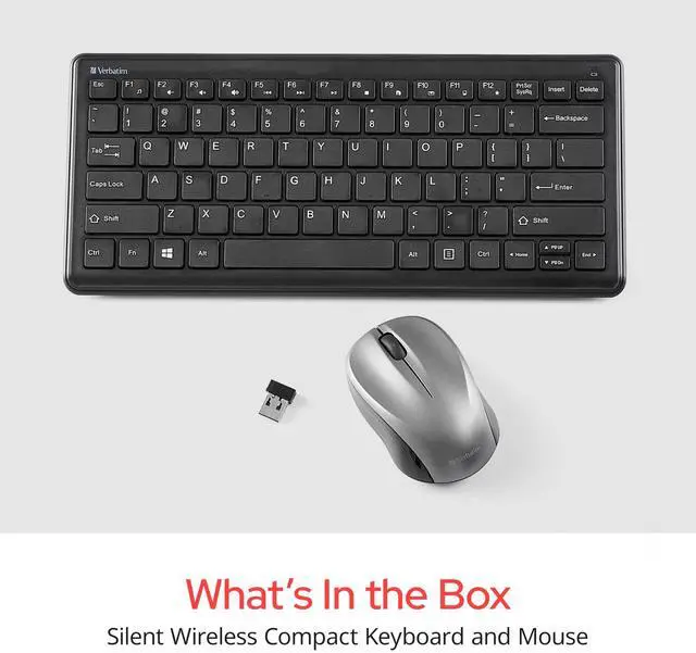 Alt view image 6 of 7 - Verbatim Silent Wireless Compact Keyboard and Mouse Combo