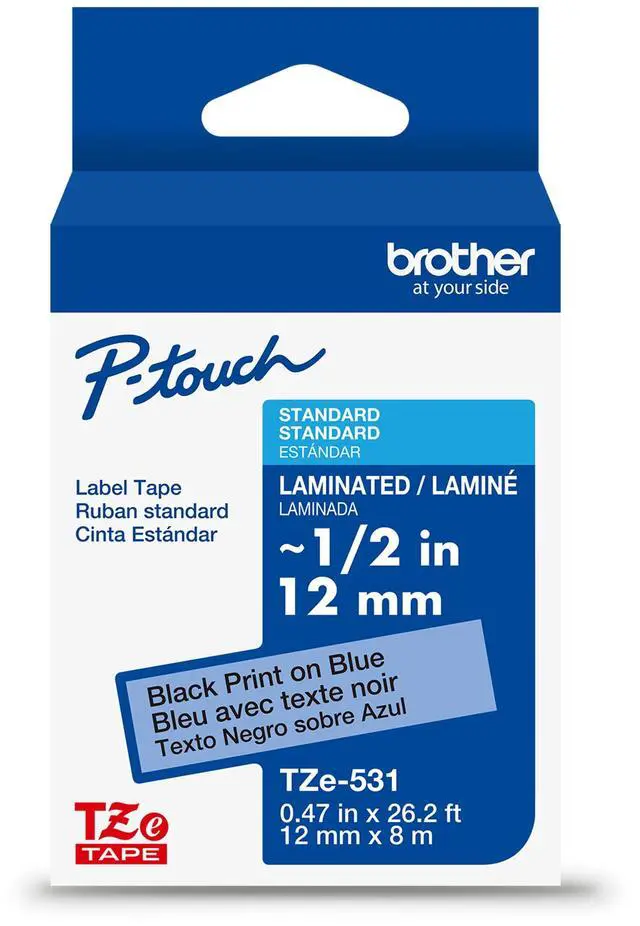 Alt view image 7 of 7 - Brother Genuine P-touch TZe531 BK on BK Label Tape Laminated 12mmX8m