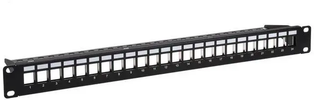 Alt view image 7 of 13 - Monoprice 24-Port 1U Blank Keystone Shielded Network Patch Panel T568A/B