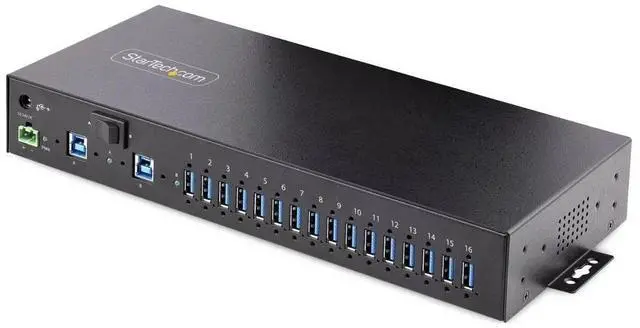Alt view image 6 of 6 - StarTech 16-Port Industrial USB 3.0 Hub 5Gbps Mountable Terminal Block Power