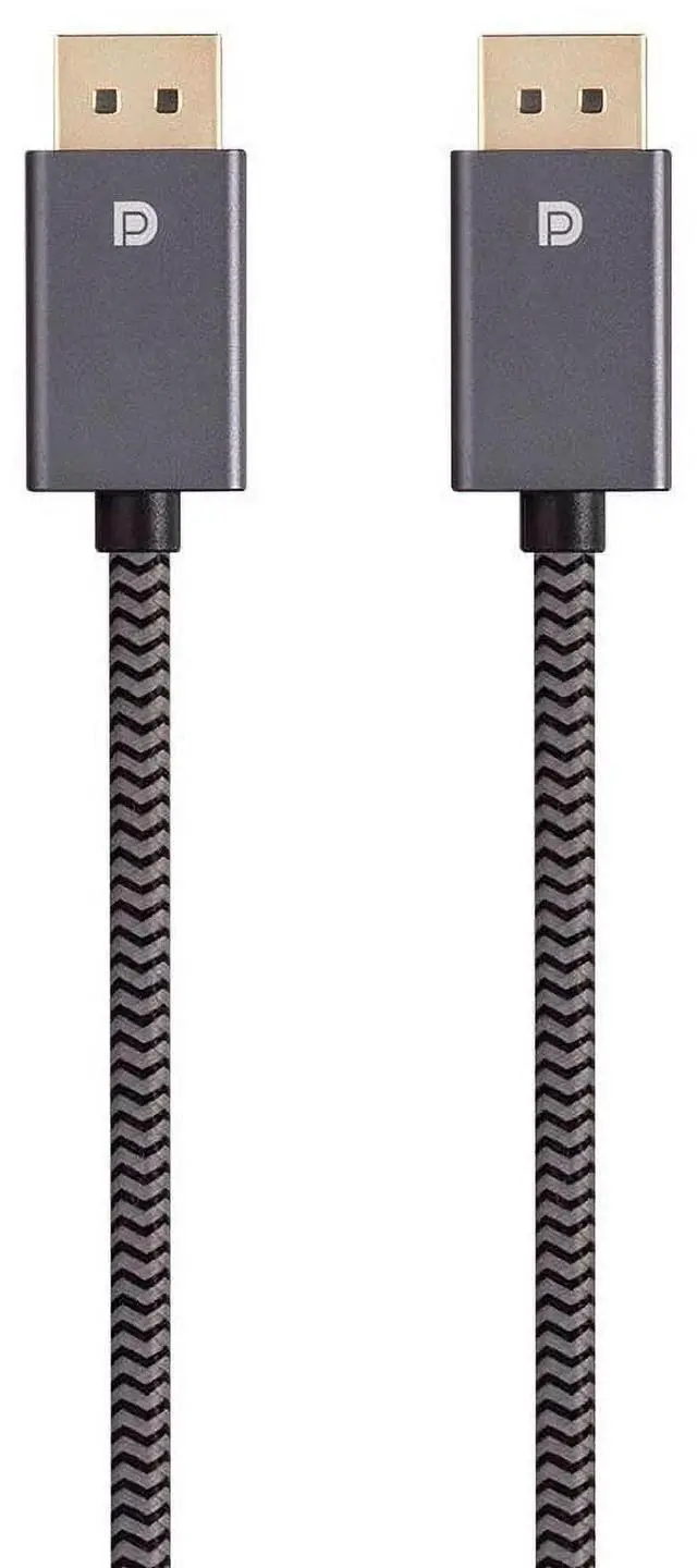 Alt view image 9 of 9 - Monoprice DisplayPort 1.4 EasyPlug Nylon Braided Cable - 6 Feet - Gray | Up to 32.4 Gbps, 8K@60Hz, DPCP, HDCP, 3D Video, HBR3, DSC 1.2