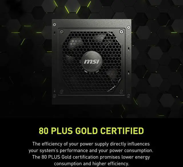 Alt view image 14 of 14 - MSI MAG 750W Power Supply - Internal - 120 V AC, 230 V AC Input - 5 V DC, 3.3 V DC, 12 V DC, -12 V DC, 5 V SB Output - 750 W - Active PFC - 1 +12V Rails - 1 Fan(s) - NVIDIA SLI Supported - 90% Efficie