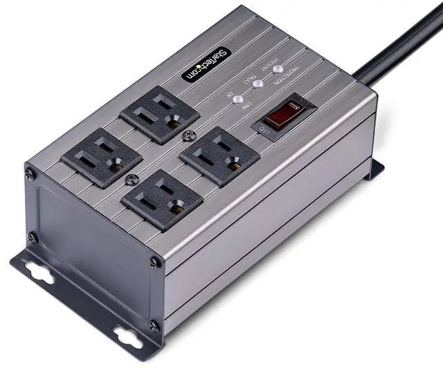 Alt view image 4 of 7 - StarTech 4-Outlet Industrial Power Strip 125V/15A 4N515S8-POWER-STRIP