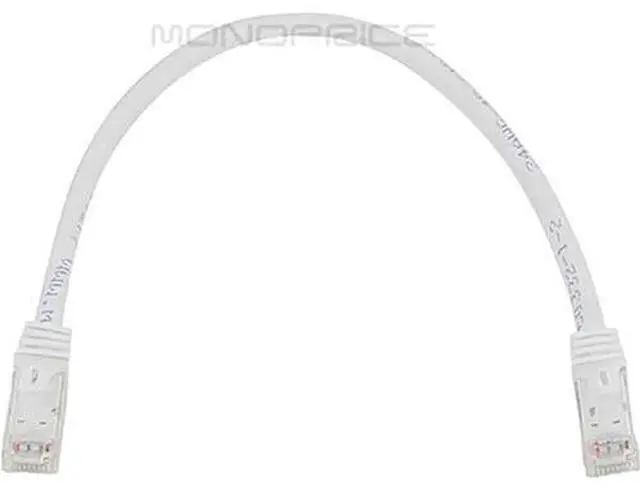 Alt view image 7 of 16 - Monoprice Cat6 Ethernet Patch Cable - 1 Feet - White | Network Internet Cord - RJ45, Stranded, 550Mhz, UTP, Pure Bare Copper Wire, 24AWG - Flexboot Series