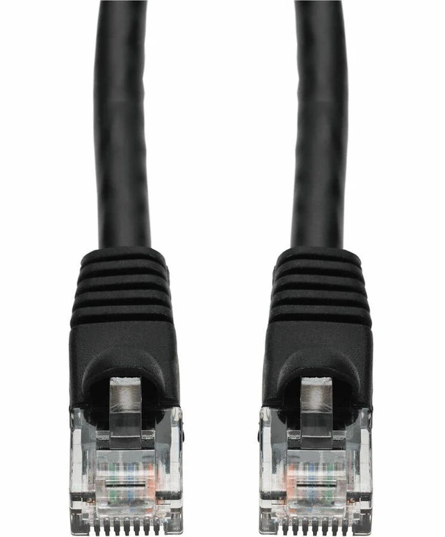 Main image of AddOn 25ft Black CAT6 PVC Ethernet Cable Snagless Bubble Boot RJ-45 M/M CAT 6