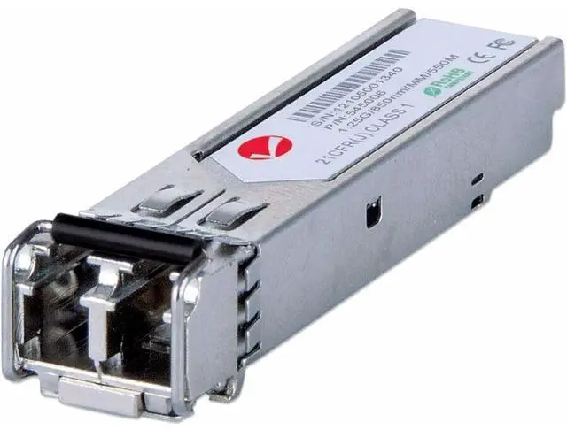 Alt view image 9 of 12 - Intellinet Gigabit Fiber SFP Optical Transceiver Module, 1000Base-SX (LC) Multi-Mode Port, 550 m