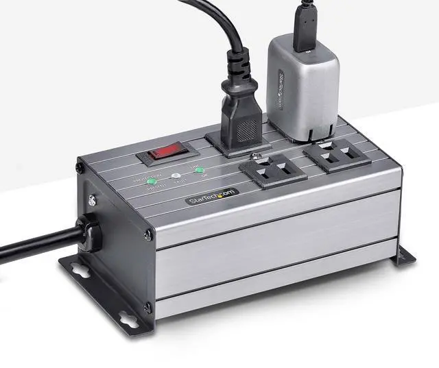 Alt view image 10 of 10 - StarTech 4-Outlet Industrial Power Strip 125V/15A 4N515S8-POWER-STRIP