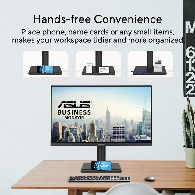 Alt view image 18 of 20 - ASUS 24” 1080P Business Monitor (VA249QGS) - IPS, Full HD, Frameless, 120Hz, Adaptive-Sync, 1ms, HDMI, DisplayPort, VGA, Eye Care, Low Blue Light, Ergonomic, VESA Wall Mountable, 3 yr Warranty
