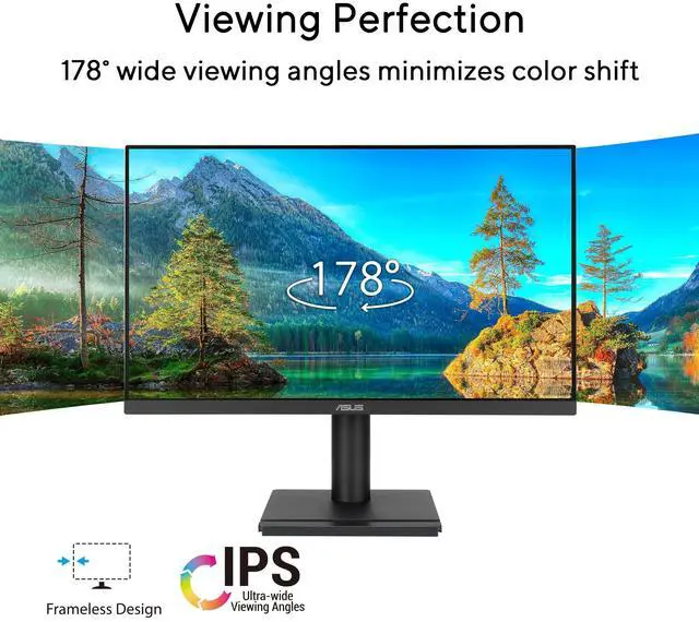 Alt view image 17 of 20 - ASUS 24” 1080P Business Monitor (VA249QGS) - IPS, Full HD, Frameless, 120Hz, Adaptive-Sync, 1ms, HDMI, DisplayPort, VGA, Eye Care, Low Blue Light, Ergonomic, VESA Wall Mountable, 3 yr Warranty