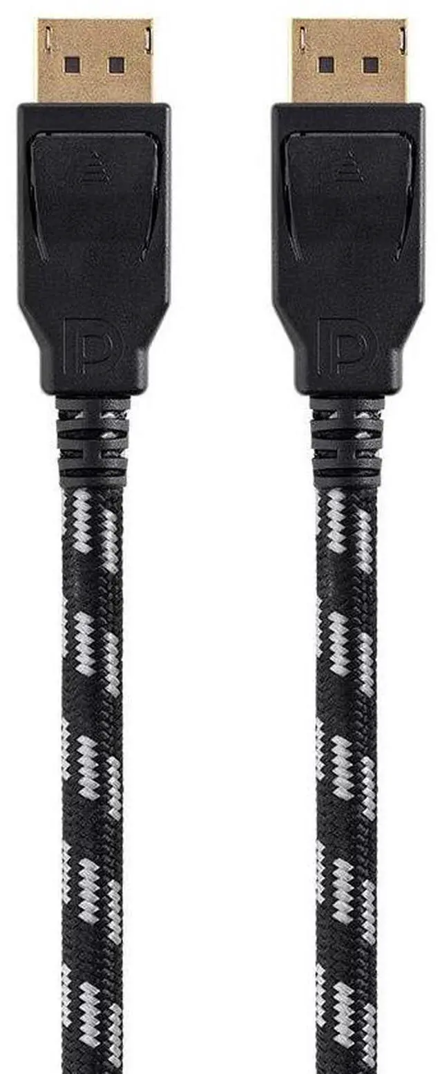 Alt view image 14 of 18 - Monoprice Braided DisplayPort 1.4 Cable - 10 Feet - Gray, 8K Capable For Graphic Design, TV Walls and PC Gaming