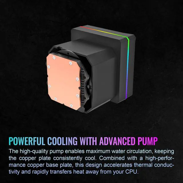 Alt view image 20 of 20 - Thermaltake TH240-S V3 ARGB CPU Liquid Cooler; Intel/AMD; 1x240mm 500~2500rpm Single Frame ARGB Fan; 240mm Radiator; 3.95" Segment Code LCD; Rotatable Pump Head; TT Segment LCD Software; Black; CL-W469-PL12SW-A