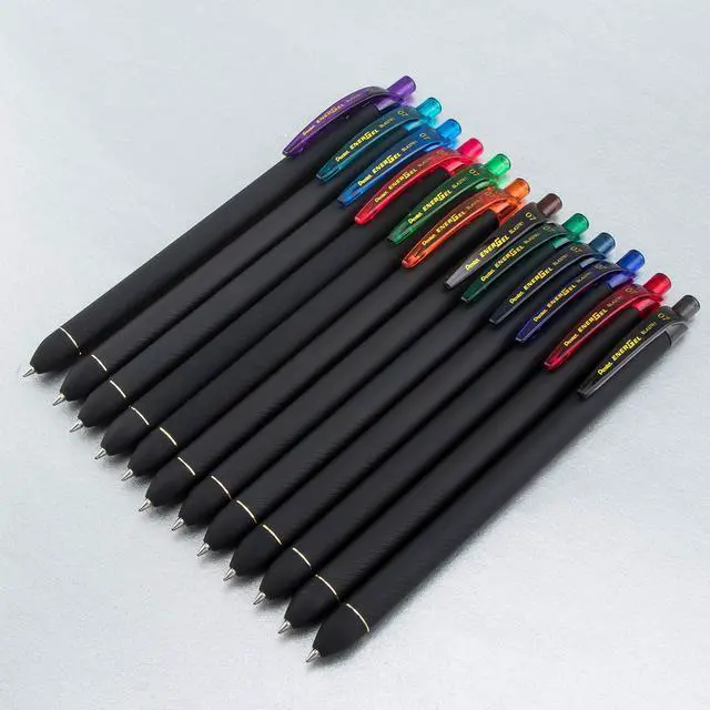 Alt view image 9 of 10 - Pentel EnerGel Kuro Retractable Gel Pen Medium Point 0.7mm Assorted Ink 12/Pack (BL437R1BP12M)