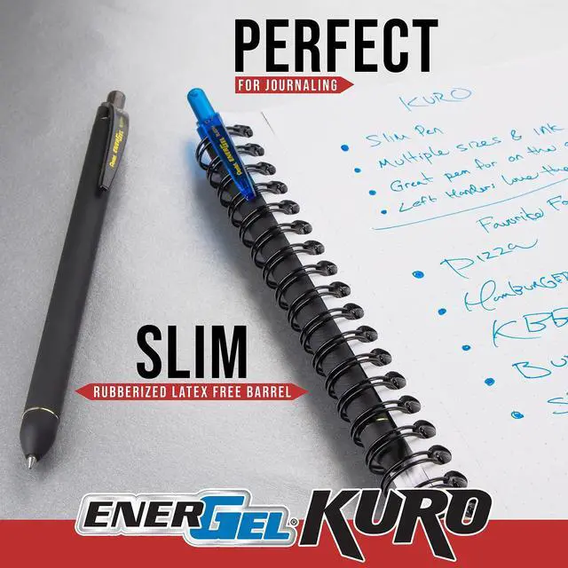 Alt view image 7 of 10 - Pentel EnerGel Kuro Retractable Gel Pen Medium Point 0.7mm Assorted Ink 12/Pack (BL437R1BP12M)
