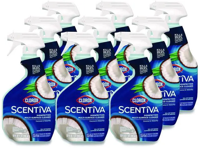 Main image of Scentiva Disinfecting Multi-Surface Cleaner Bleach Free Coconut and Waterlily Scent 32 oz Spray Bottle 9/Carton 60521CT