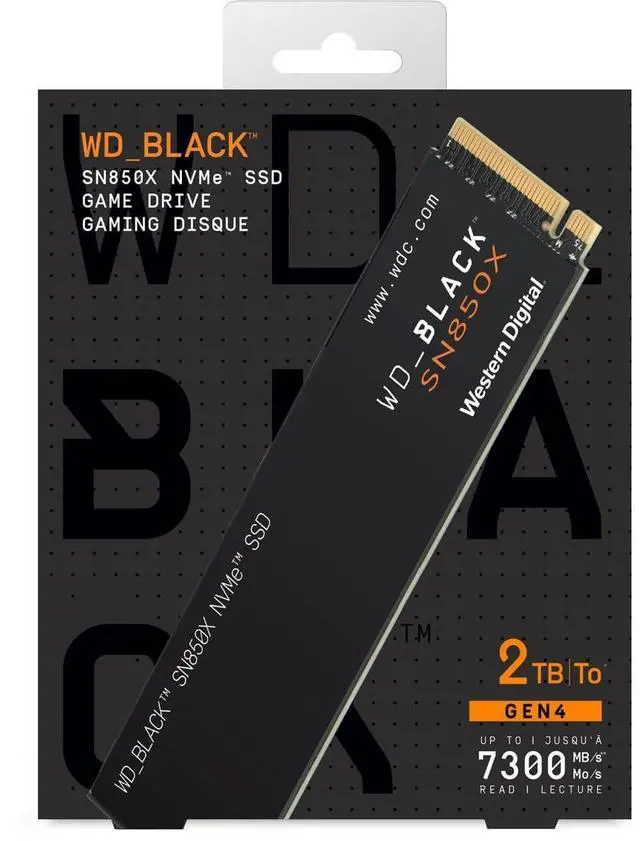 Alt view image 3 of 7 - WDBB9G0020BNC Western Digital Black SN850X 2TB PCIe 4.0 NVMe M.2 Internal SSD
